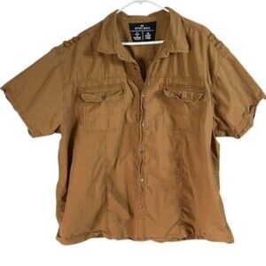 Steve’s Jeans Shirt Men's Size 4X Button Up Short Sleeve Copper Premium Cotton
